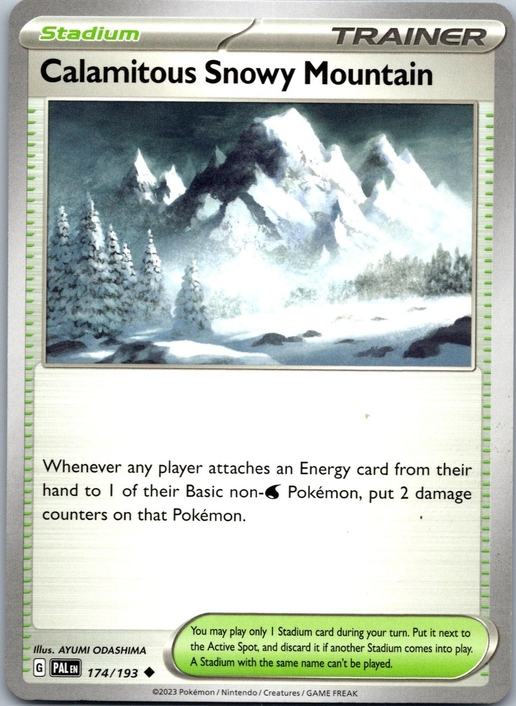 Calamitous Snowy Mountain 174/193 Uncommon Paldea Evolved Pokemon Near Mint