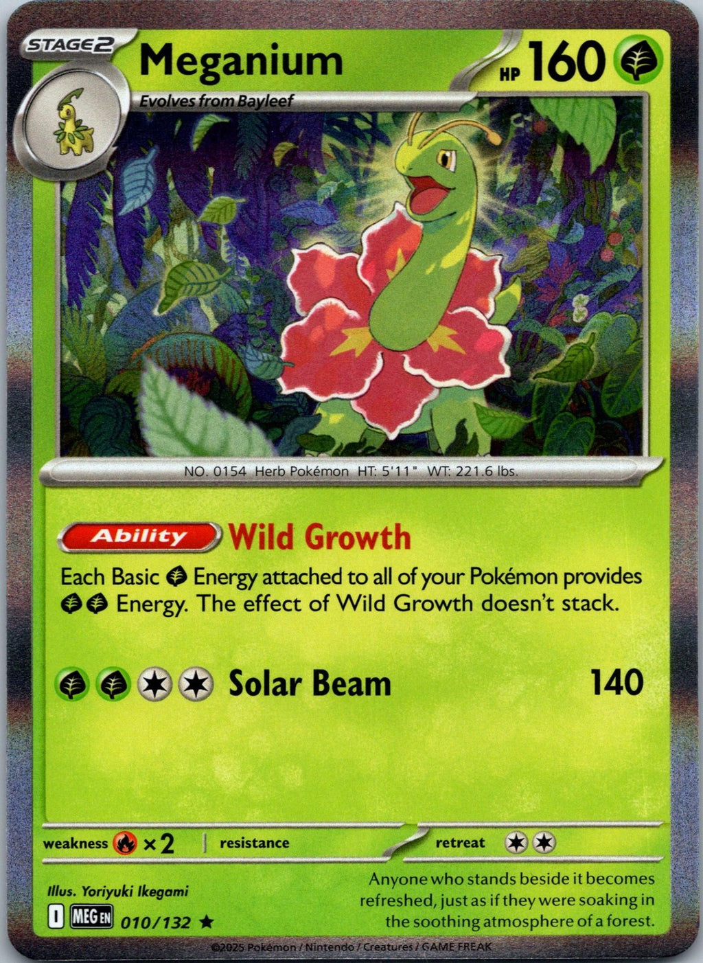 Meganium 010/132 Rare Mega Evolution Pokemon Near Mint