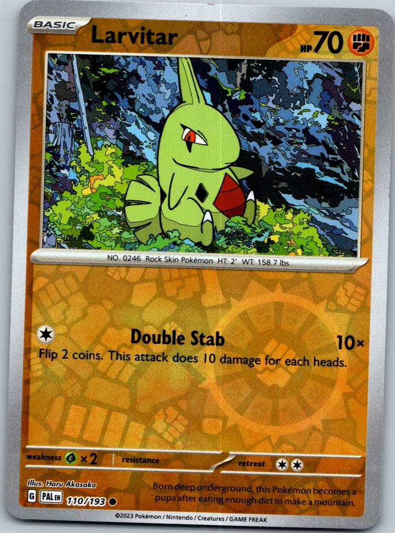 Larvitar 110/193 Common Paldea Evolved Pokemon Reverse Holo Near Mint