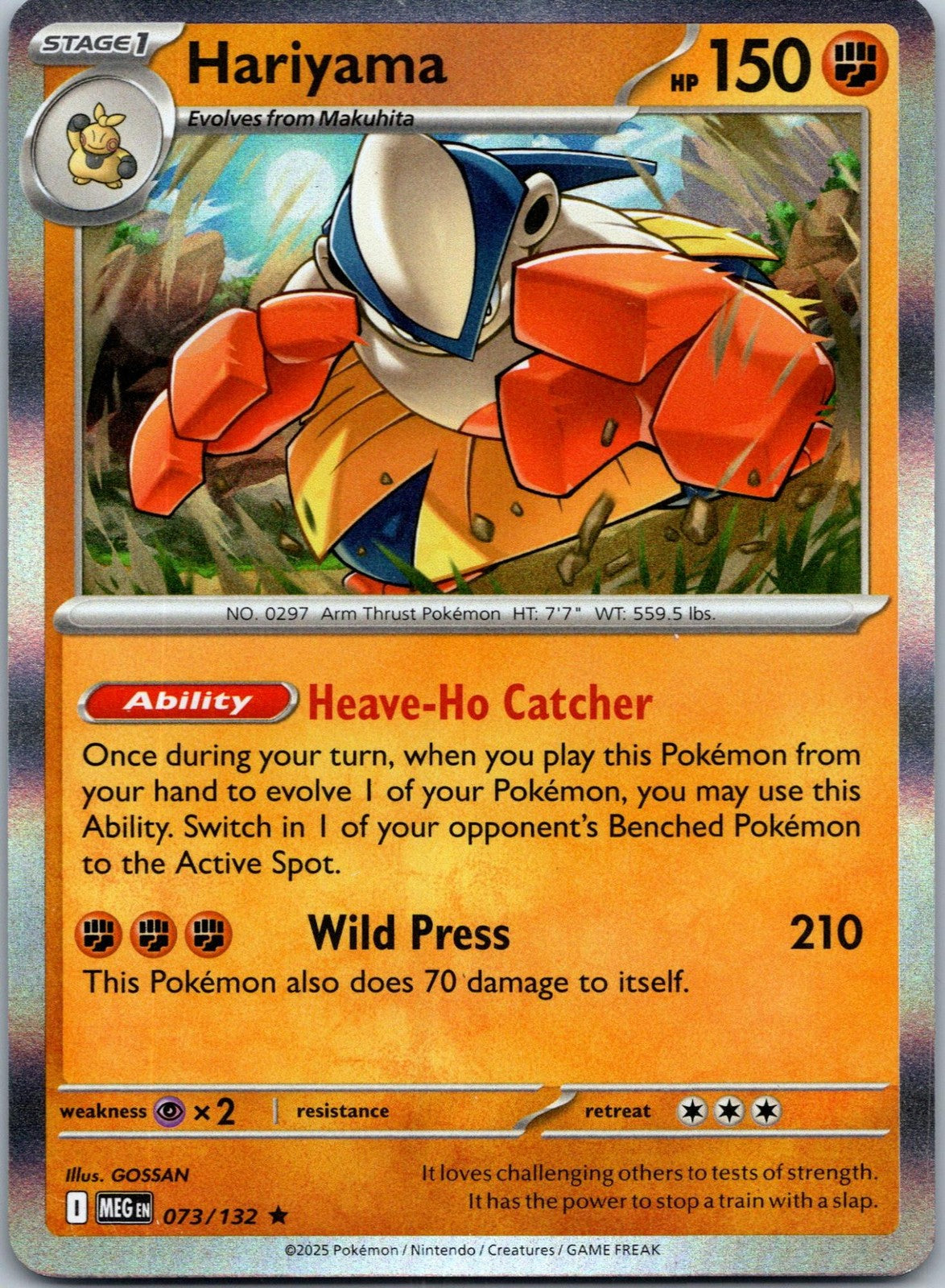 Hariyama 073/132 Rare Mega Evolution Pokemon Near Mint