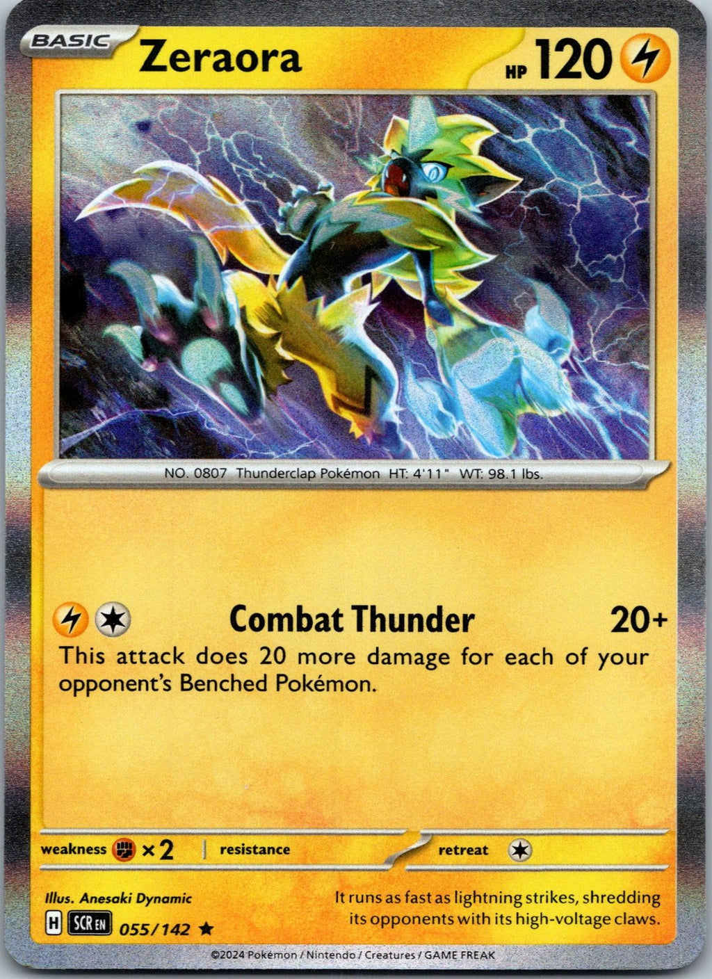 Zeraora 55/142 Rare Stellar Crown Pokemon Near Mint