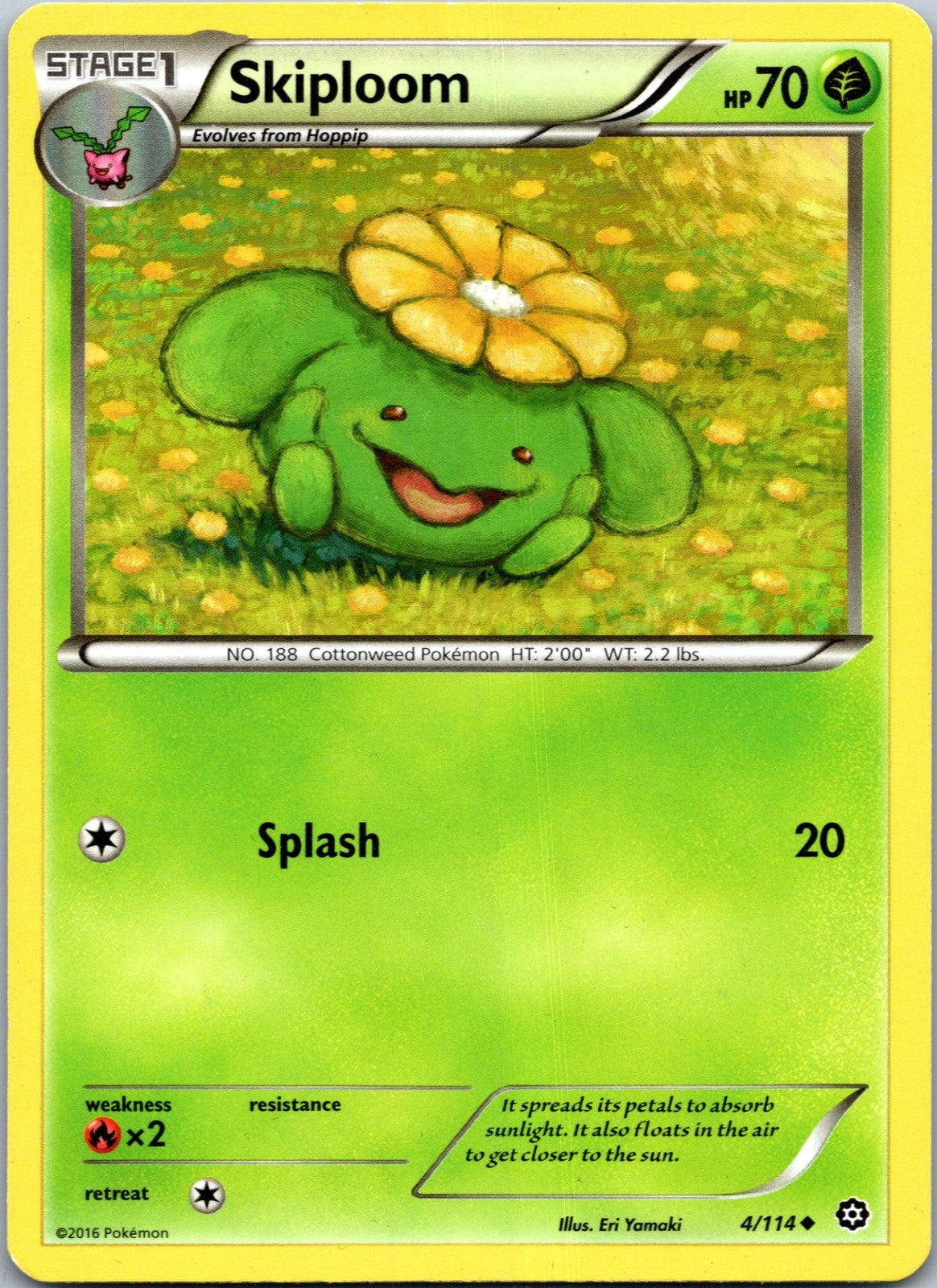 Skiploom 4/114 Uncommon Steam Siege Pokemon Near Mint