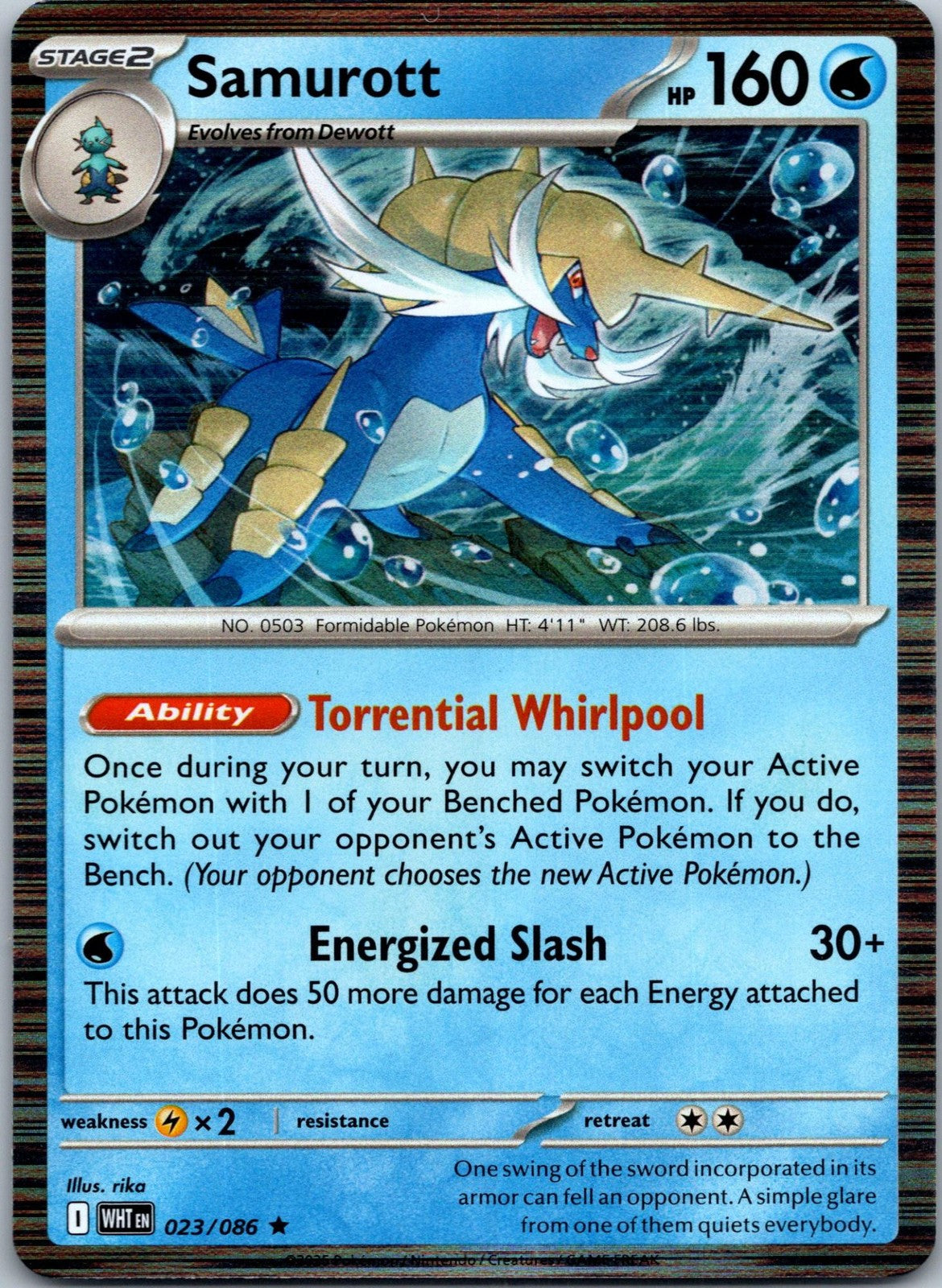 Samurott 023/086 Rare White Flare Pokemon Near Mint