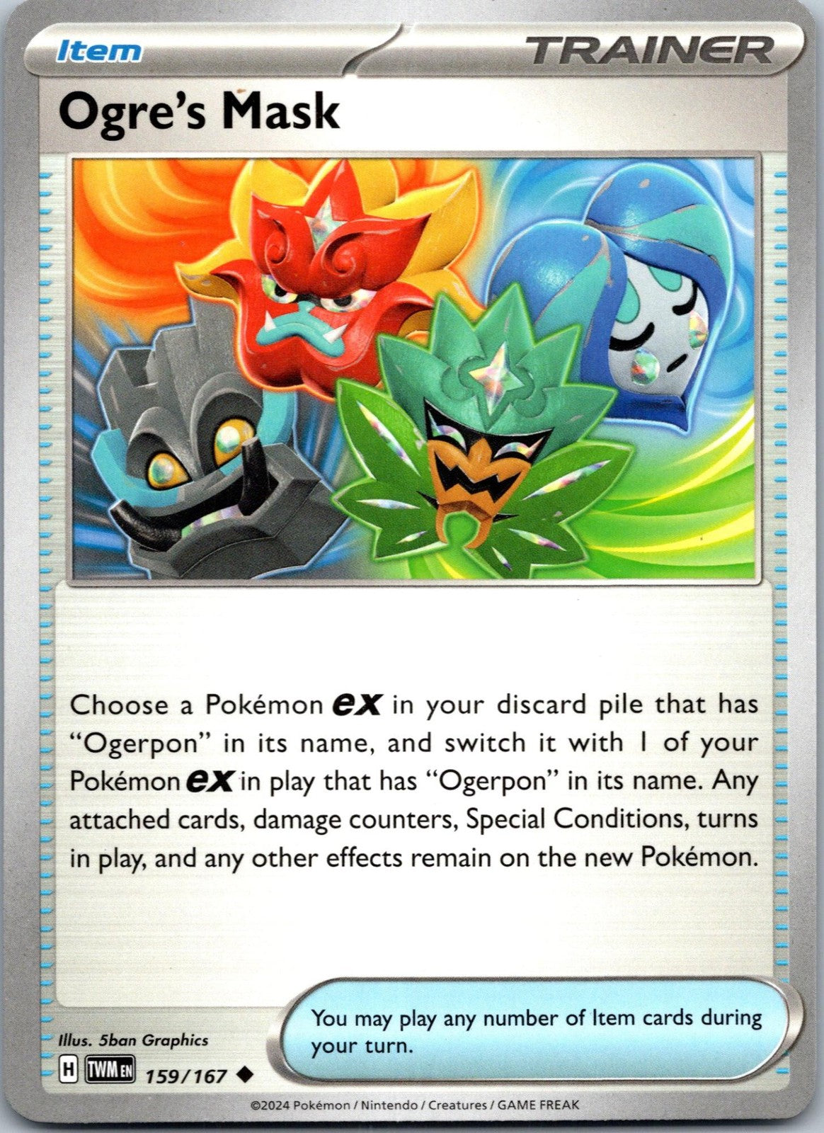 Ogre's Mask 159/167 Uncommon Twilight Masquerade Pokemon Near Mint