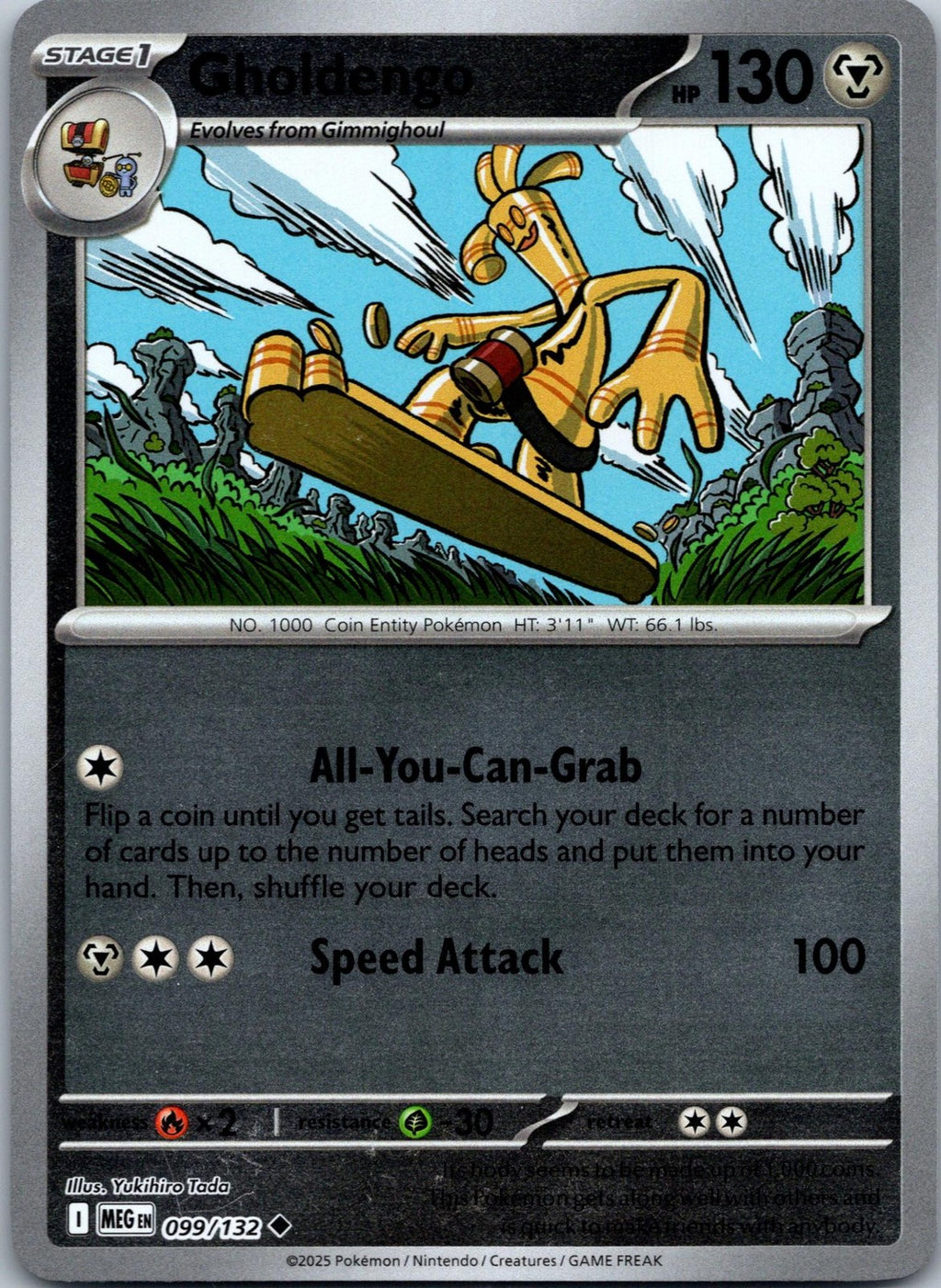 Gholdengo 099/132 Uncommon Mega Evolution Pokemon Near Mint