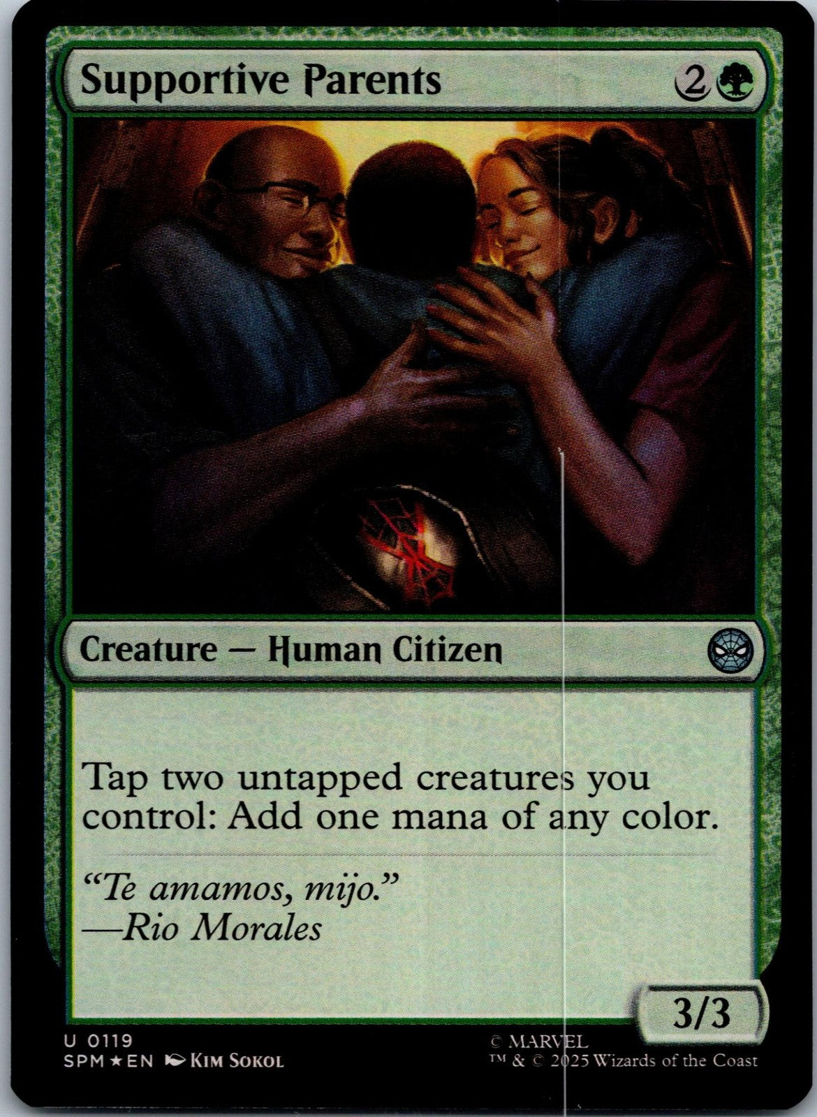 Supportive Parents 119 Uncommon Marvel's Spider-Man Magic: The Gathering NM