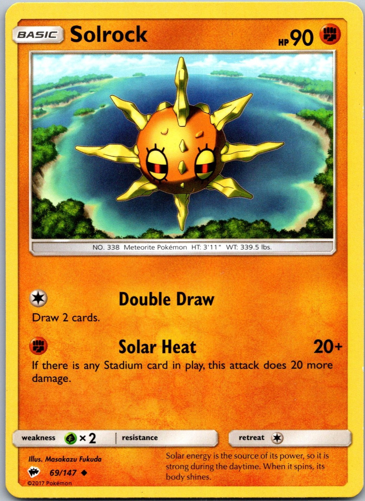 Solrock 69/147 Uncommon Burning Shadows Pokemon Near Mint