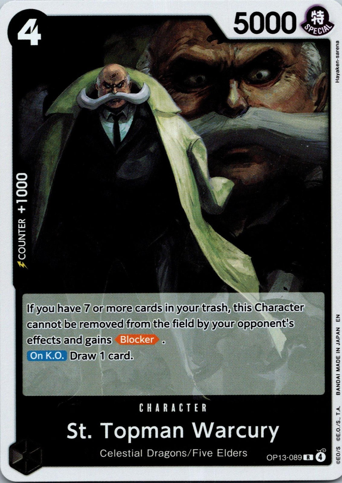 St. Topman Warcury OP13-089 Rare Carrying On His Will One Piece Near Mint