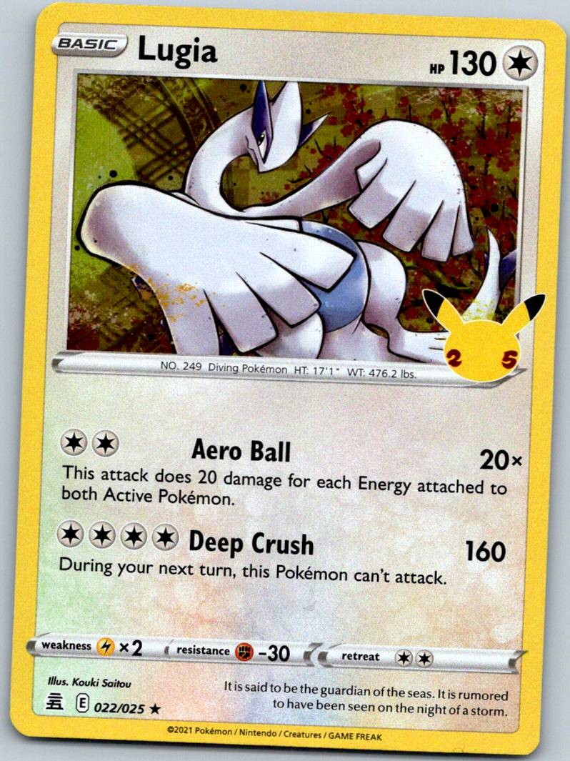Lugia 022/025 Rare Celebrations Pokemon Near Mint