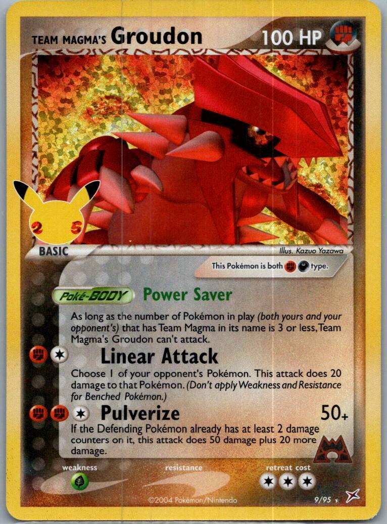 Team Magma's Groudon 9/95 Celebrations: Classic Collection Pokemon NM