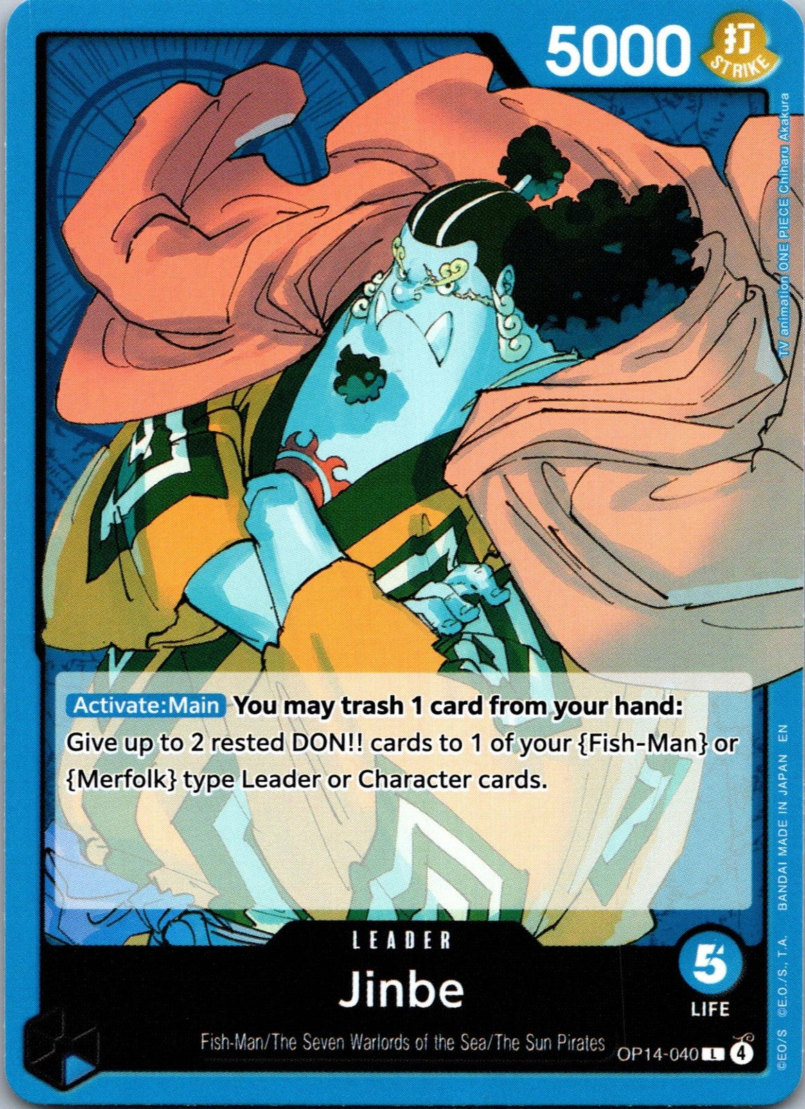 Jinbe OP14-040 Leader The Azure Sea's Seven One Piece Near Mint