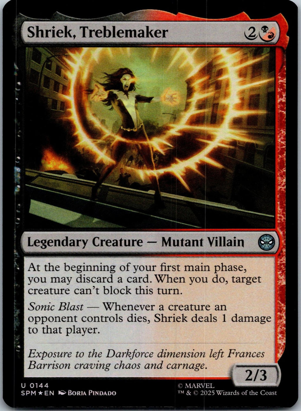 Shriek, Treblemaker 144 Uncommon Marvel's Spider-Man Magic: The Gathering NM