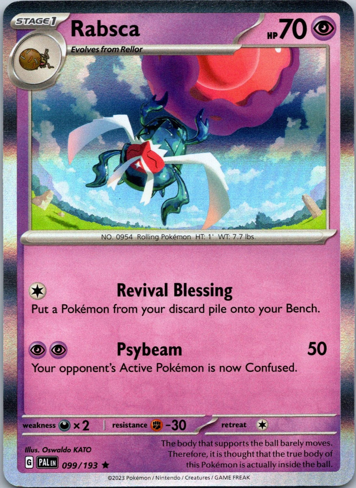 Rabsca 099/193 Rare Paldea Evolved Pokemon Near Mint