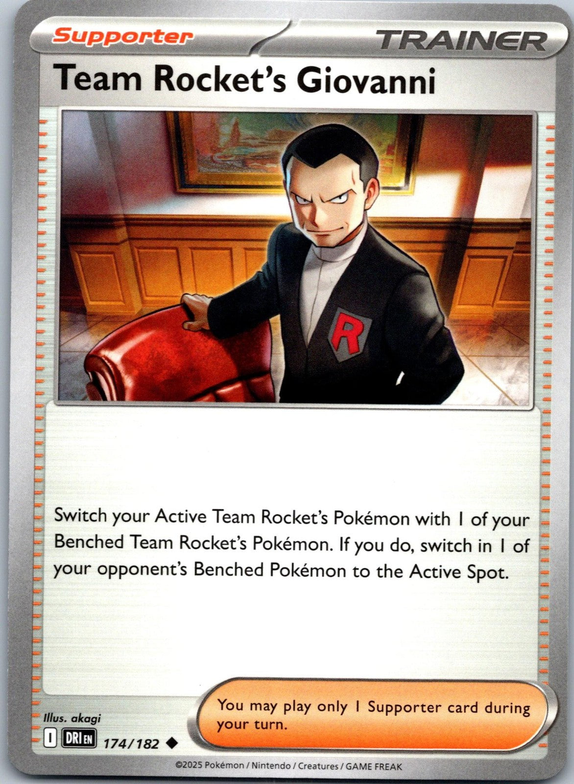 Team Rocket's Giovanni 174/182 Uncommon Destined Rivals Pokemon Near Mint