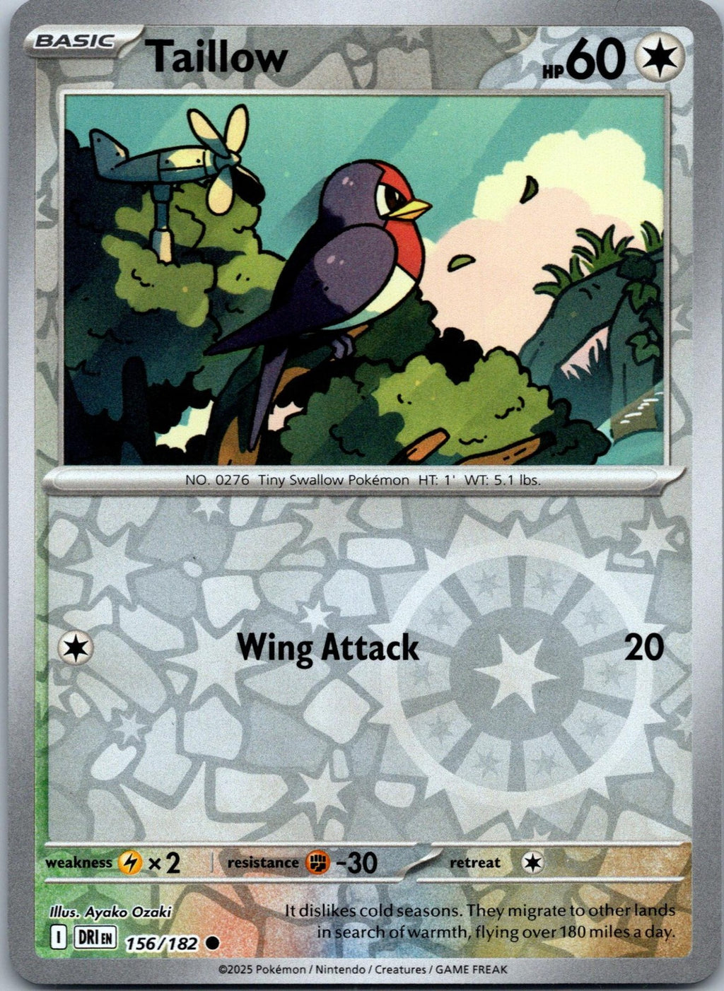 Taillow 156/182 Common Destined Rivals Pokemon Near Mint