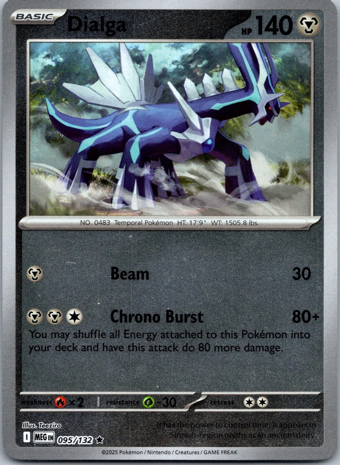 Dialga 095/132 Rare Mega Evolution Pokemon Near Mint
