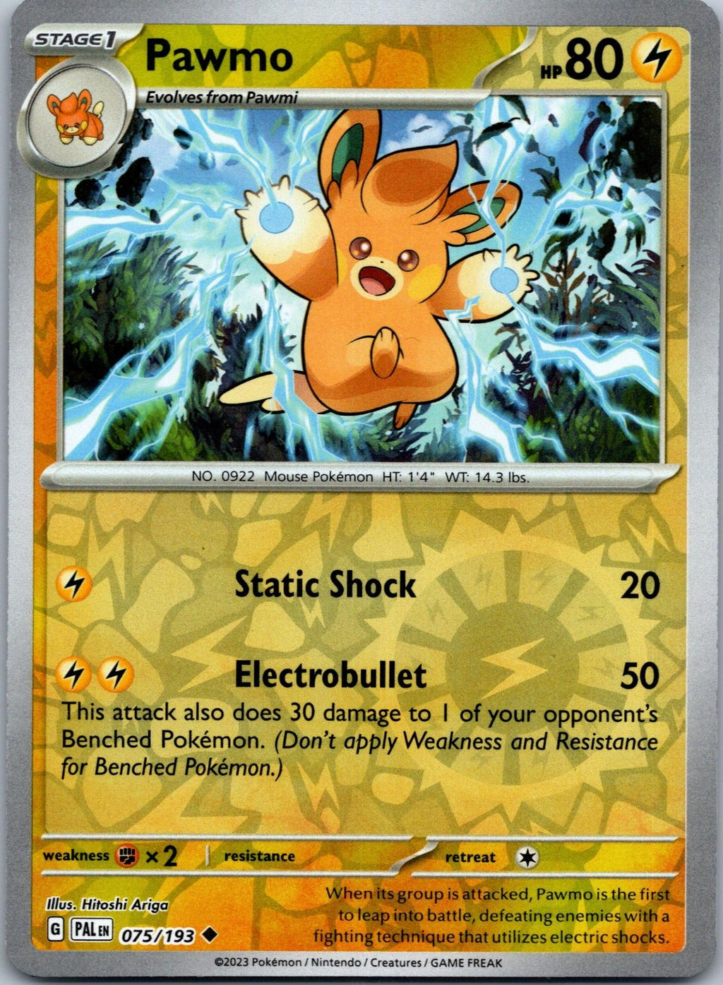 Pawmo 075/193 Uncommon Paldea Evolved Pokemon Near Mint