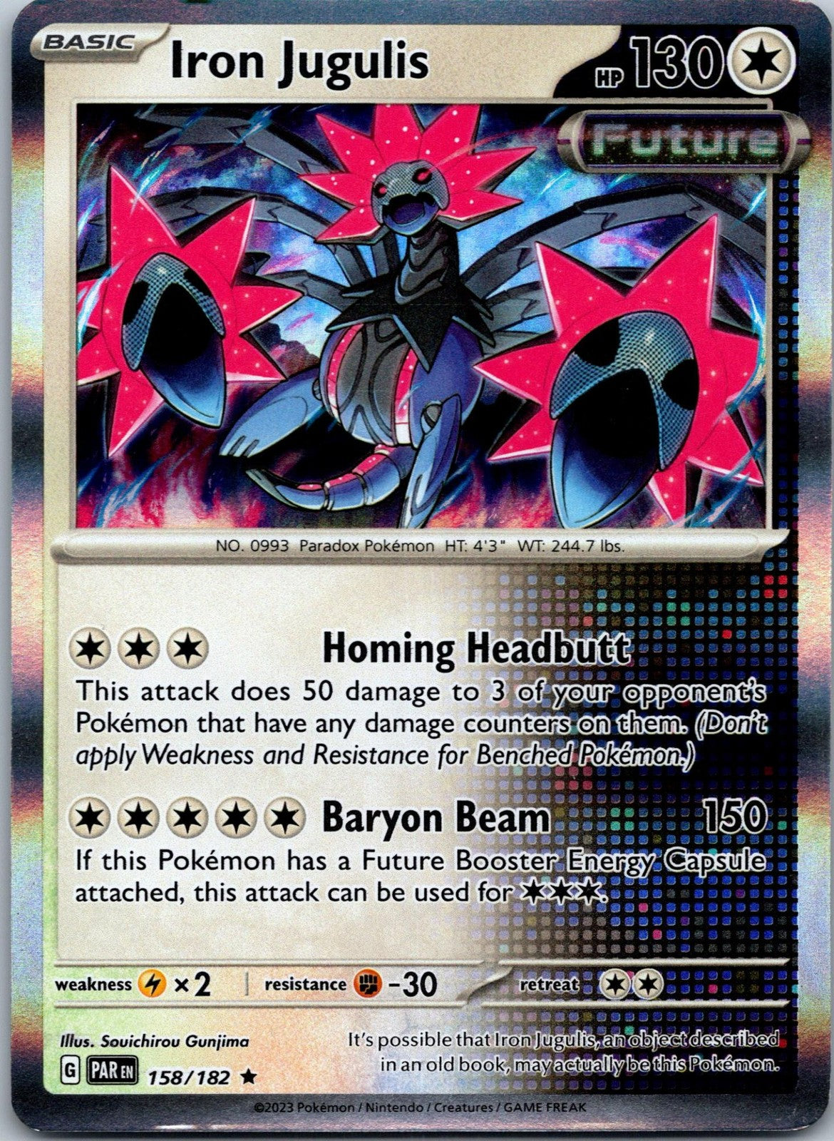 Iron Jugulis 158/182 Rare Paradox Rift Pokemon Near Mint