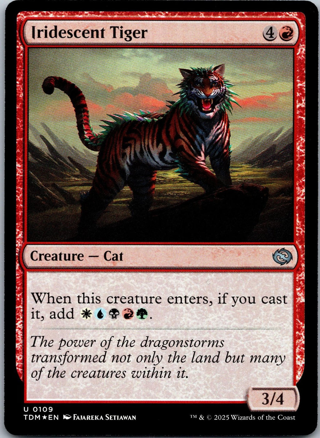 Iridescent Tiger 109 Uncommon Tarkir: Dragonstorm Magic: The Gathering NM | HOKO