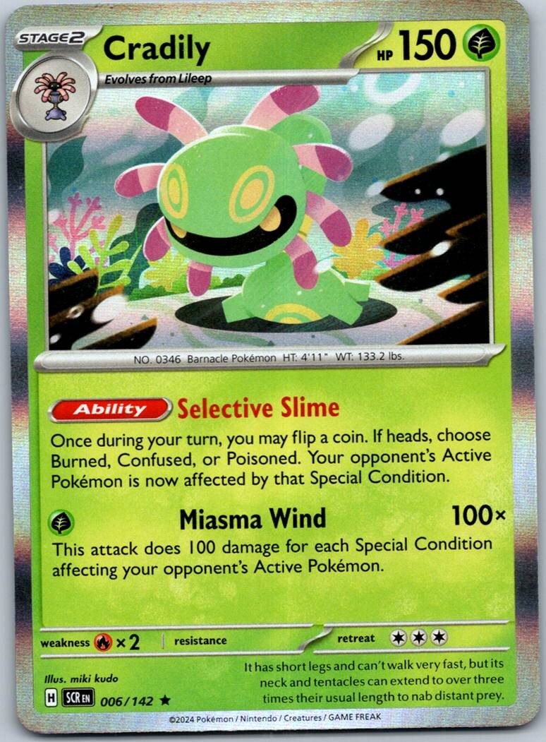 Cradily 6/142 Rare Stellar Crown Pokemon Near Mint
