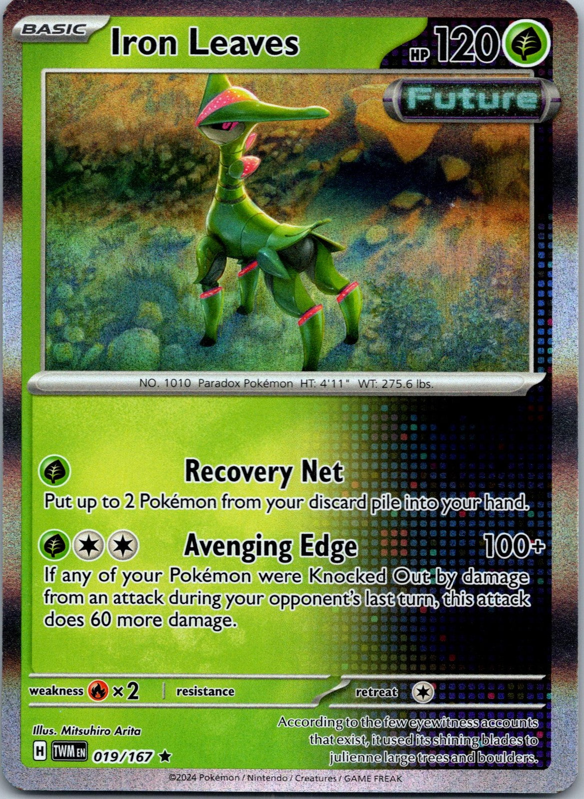 Iron Leaves 019/167 Rare Twilight Masquerade Pokemon Near Mint