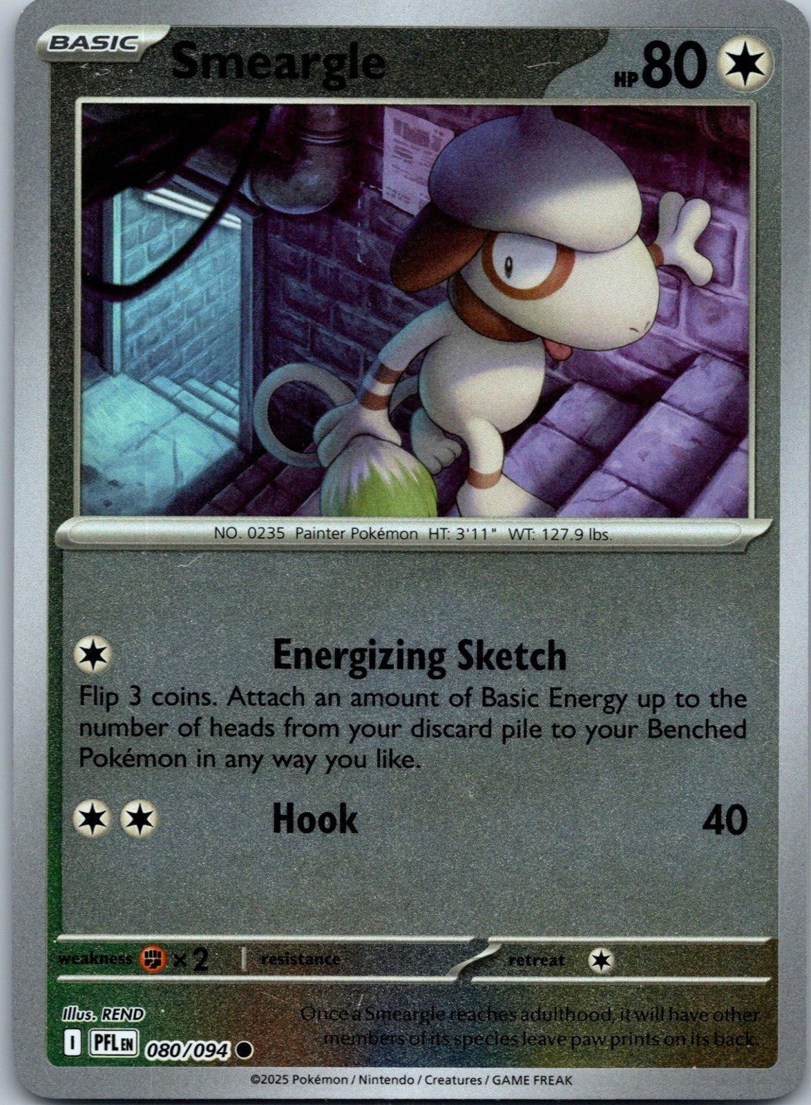 Smeargle 080/094 Common Phantasmal Flames Pokemon Near Mint