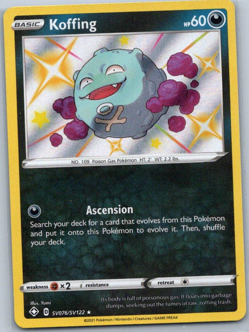 Koffing SV076/SV122 Rare Shiny Shining Fates Shiny Vault Pokemon Near Mint