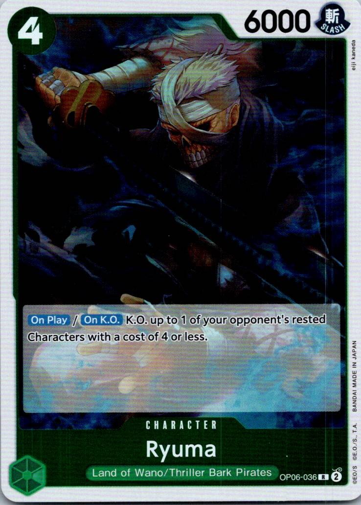 Ryuma OP06-036 Rare Wings of the Captain One Piece Near Mint