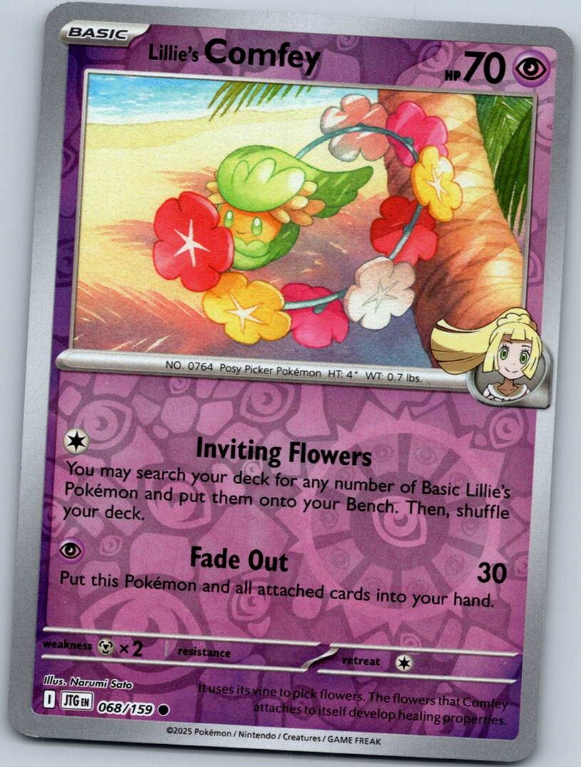 Lillie's Comfey 068/159 Common Journey Together Pokemon Reverse Holo Near Mint