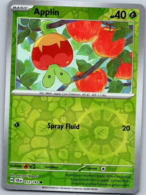 Applin 12/142 Common Stellar Crown Pokemon Reverse Holo Near Mint