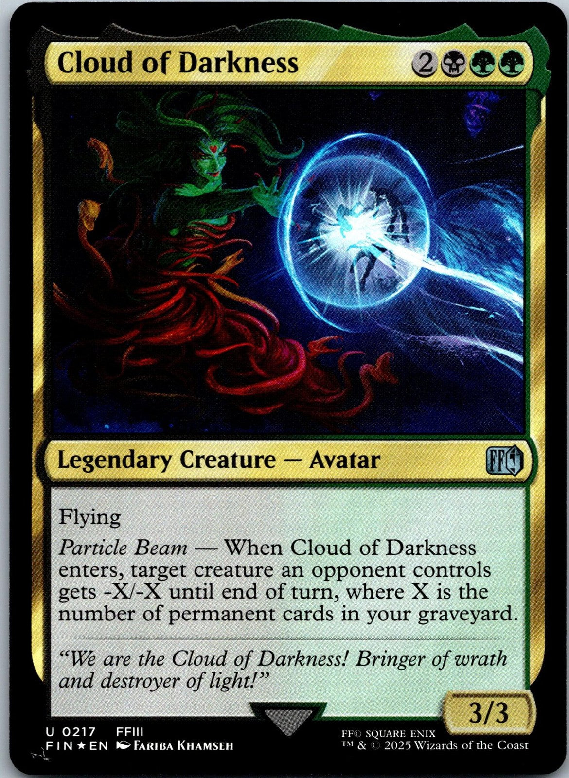 Cloud of Darkness 217 Uncommon Final Fantasy Magic: The Gathering Near Mint