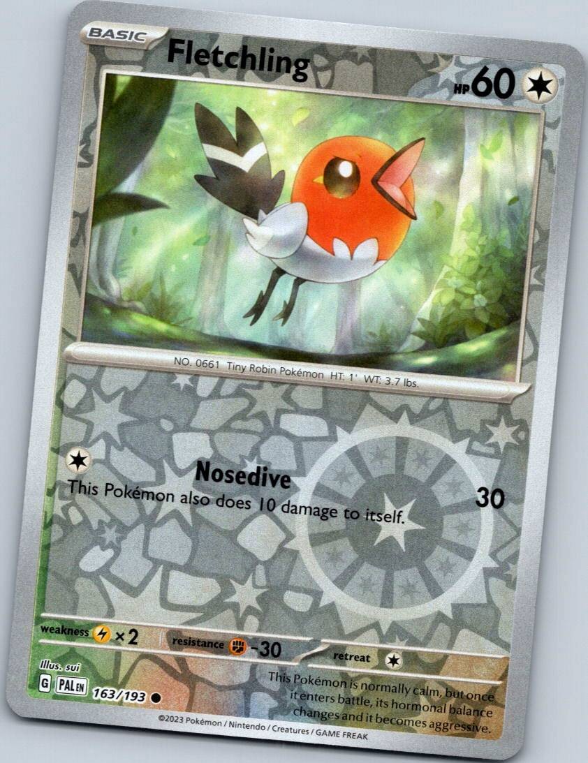 Fletchling 163/193 Common Paldea Evolved Pokemon Reverse Holo Near Mint