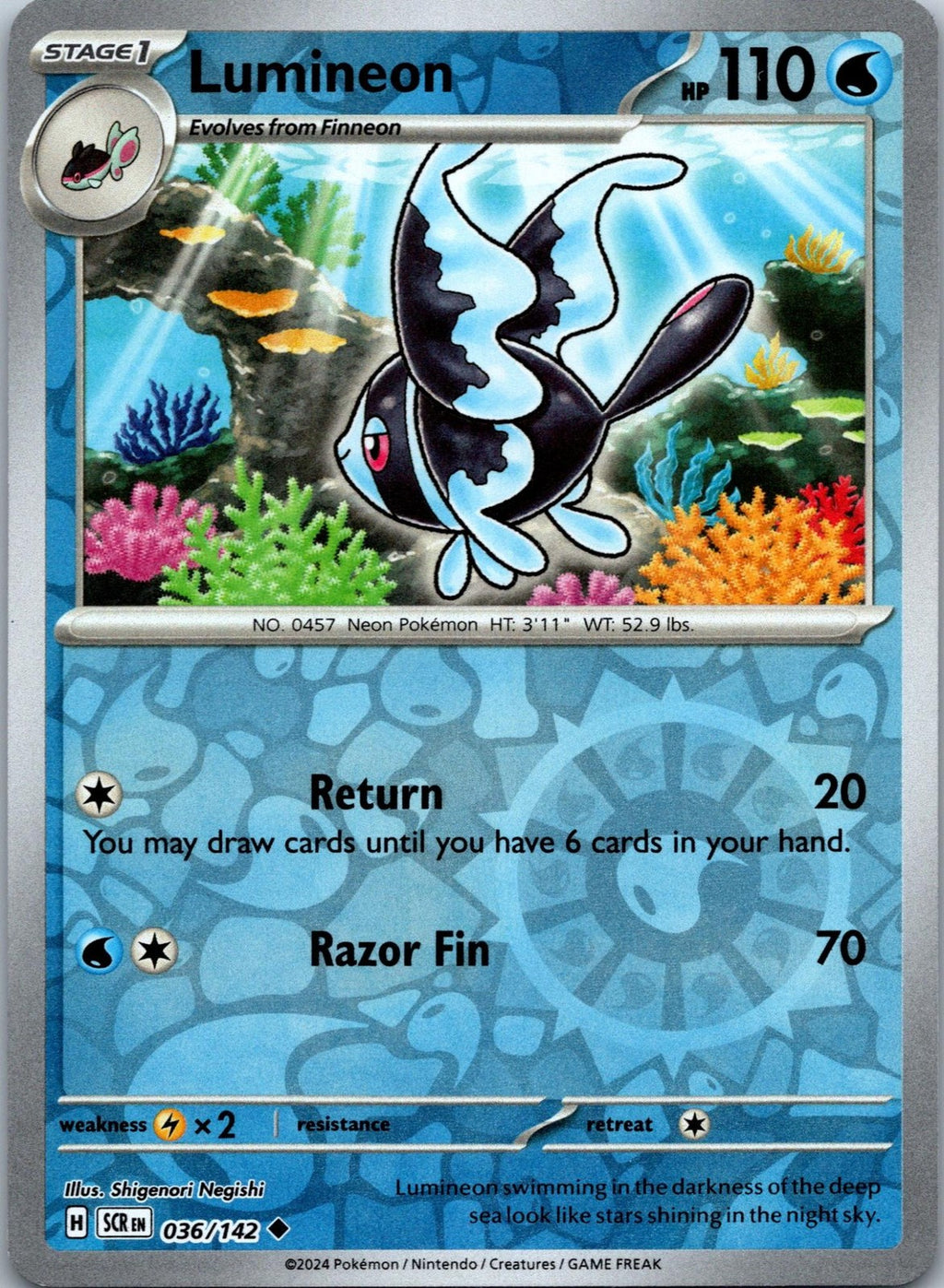 Lumineon 36/142 Uncommon Stellar Crown Pokemon Near Mint