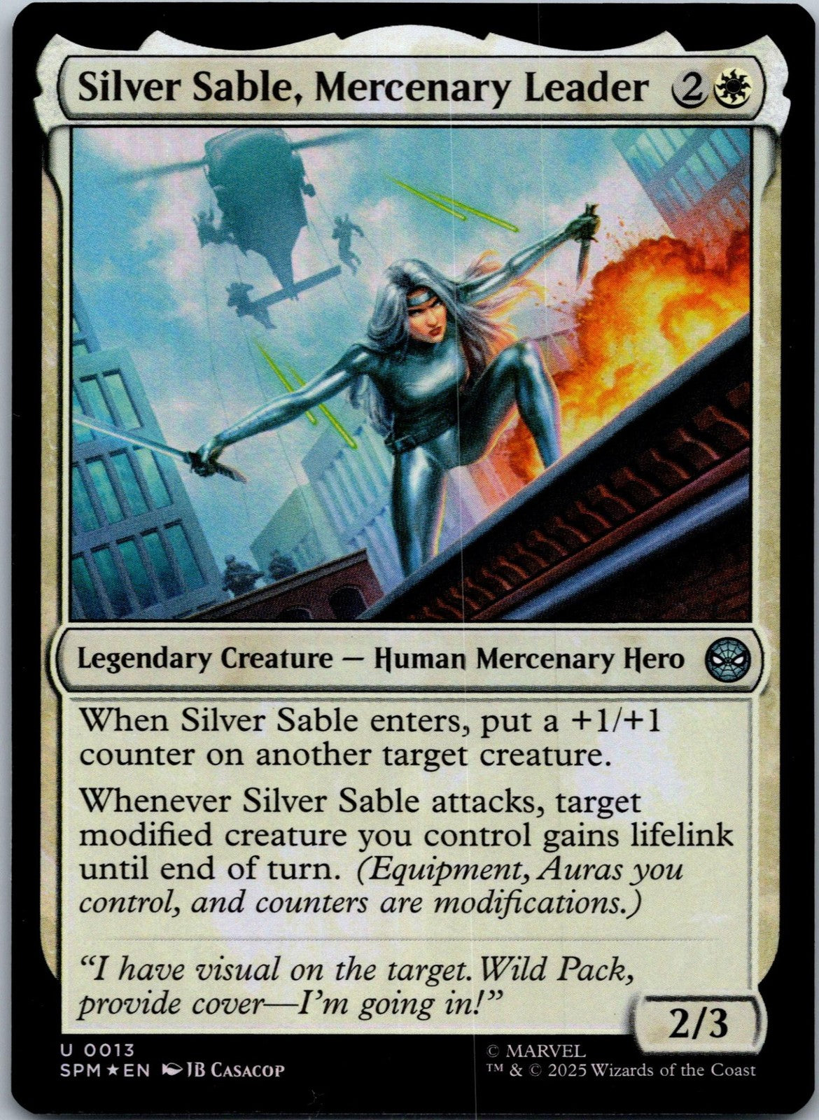 Silver Sable, Mercenary Leader 13 Marvel's Spider-Man Magic: The Gathering NM