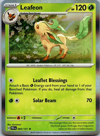 Leafeon 005/131 Holo Rare SV: Prismatic Evolutions Pokemon Near Mint