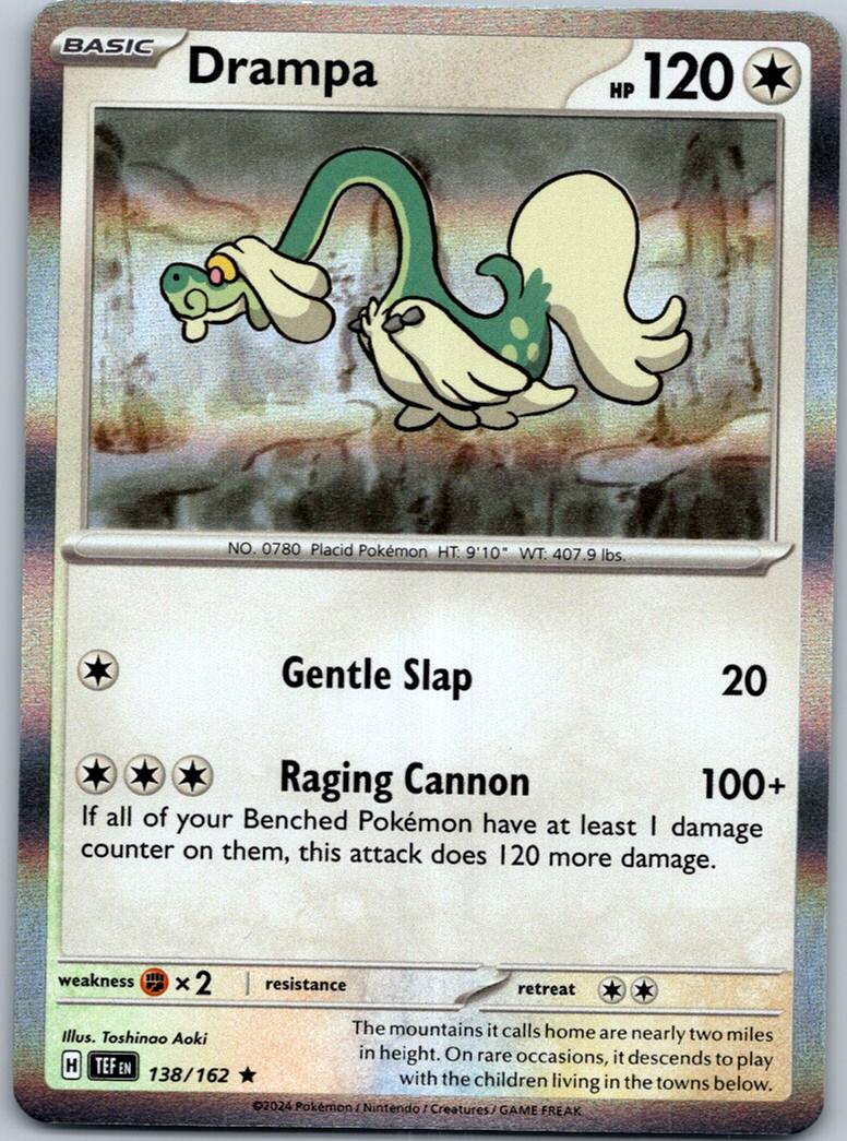 Drampa 138/162 Rare Temporal Forces Pokemon Near Mint