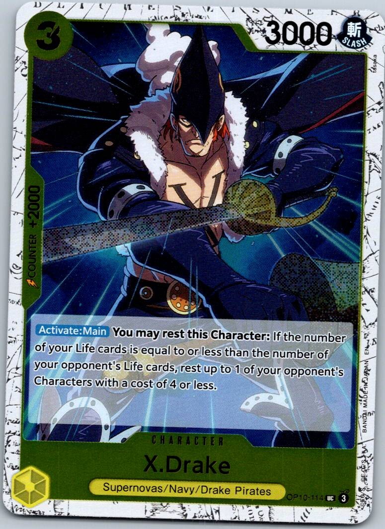 X.Drake (Pirate Foil) OP10-114 Premium Booster -The Best- Vol. 2 One Piece NM