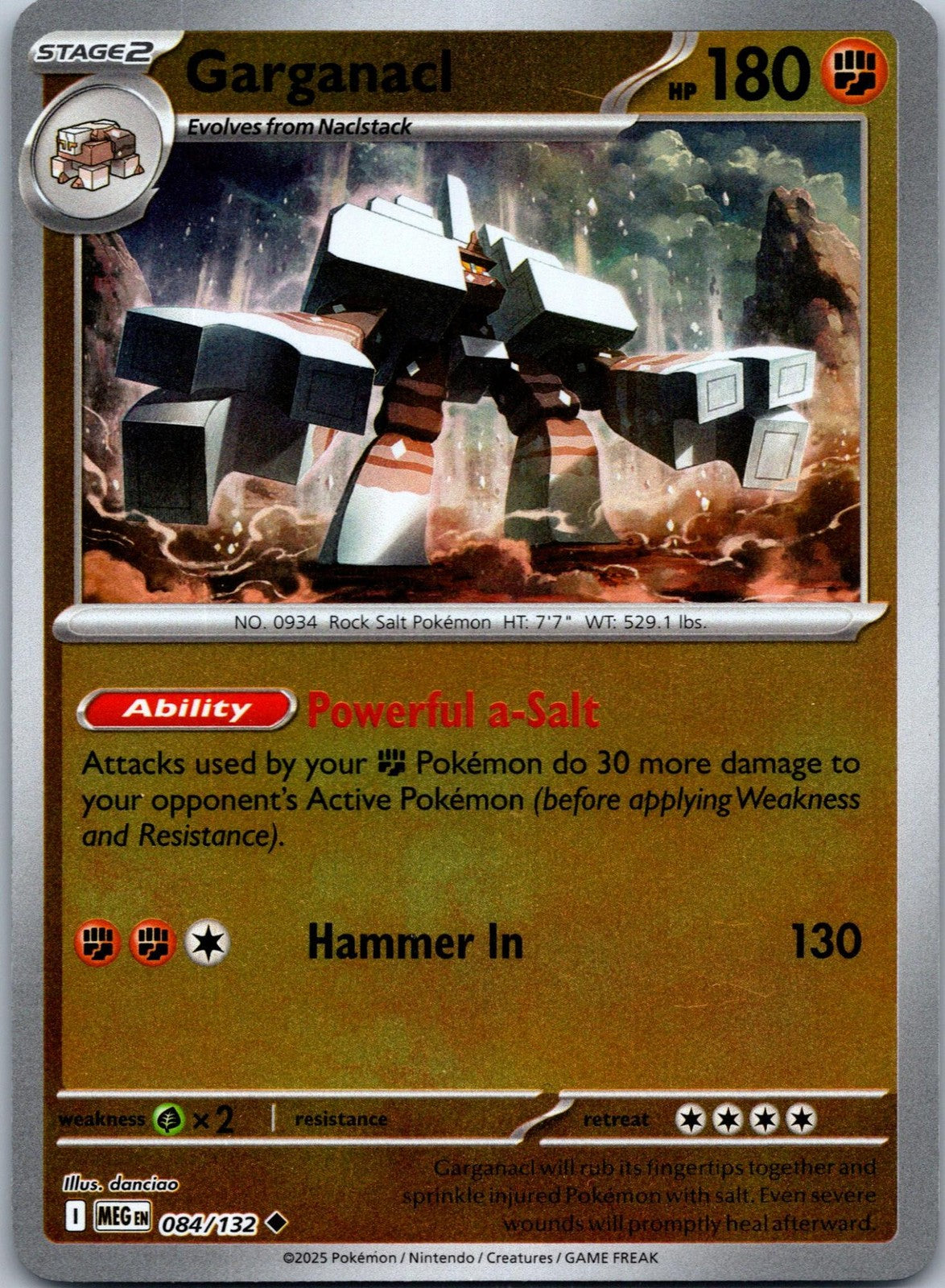 Garganacl 084/132 Uncommon Mega Evolution Pokemon Near Mint