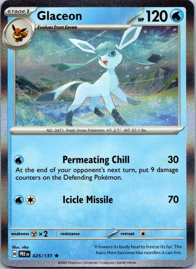 Glaceon 025/131 Holo Rare SV: Prismatic Evolutions Pokemon Near Mint