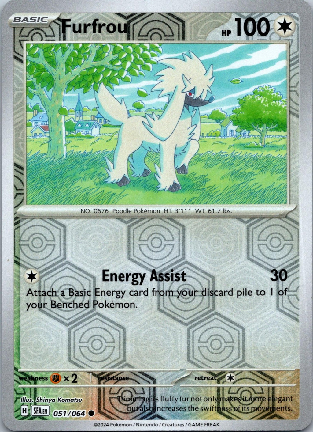 Furfrou 051/064 Common Shrouded Fable Pokemon Near Mint