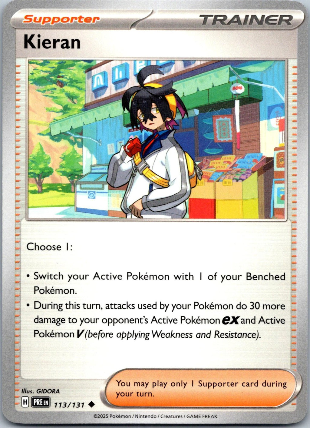 Kieran 113/131 Uncommon Prismatic Evolutions Pokemon Near Mint