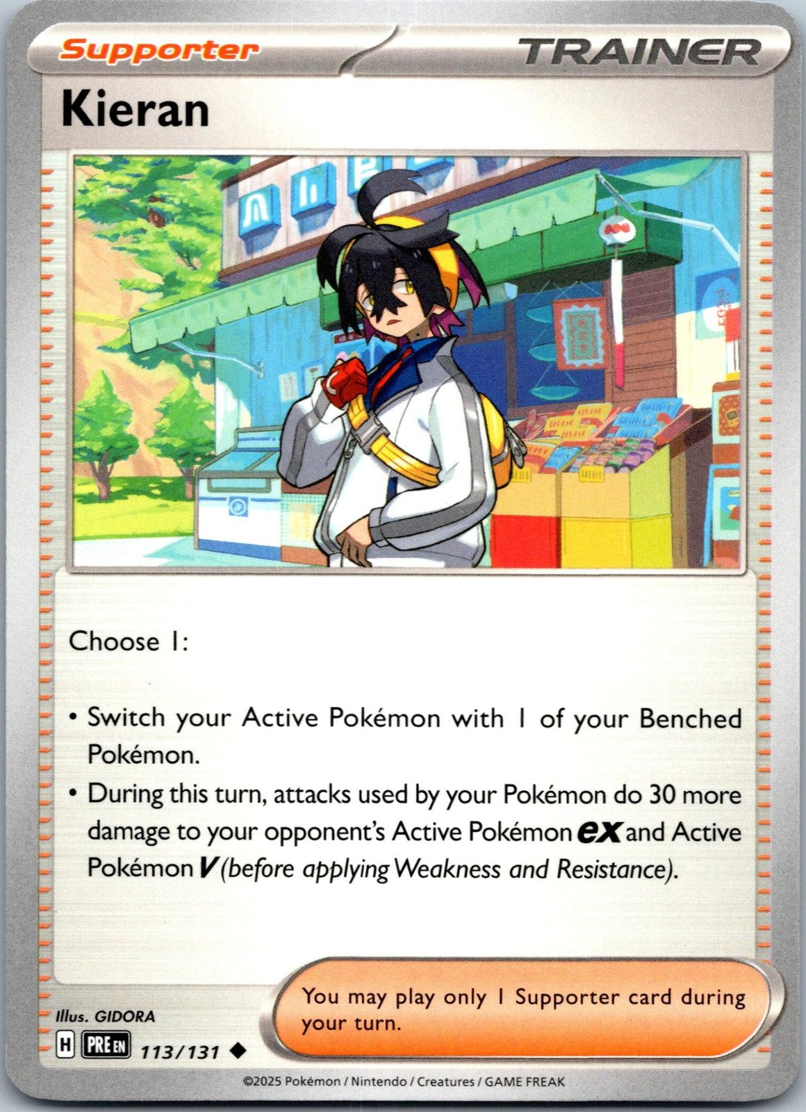 Kieran 113/131 Uncommon Prismatic Evolutions Pokemon Near Mint