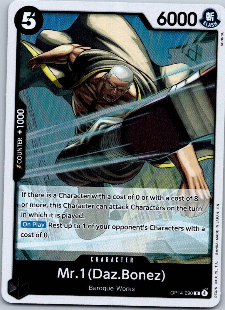 Mr.1(Daz.Bonez) OP14-090 Rare The Azure Sea's Seven One Piece Near Mint