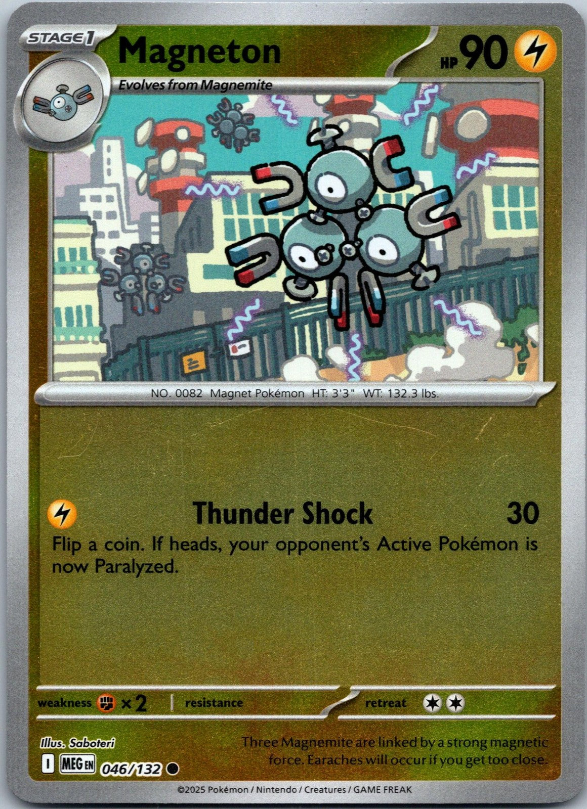 Magneton 046/132 Common Mega Evolution Pokemon Near Mint