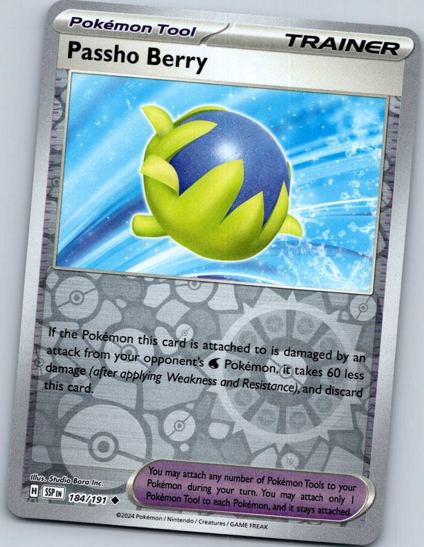 Passho Berry 184/191 Reverse Surging Sparks Pokemon Near Mint