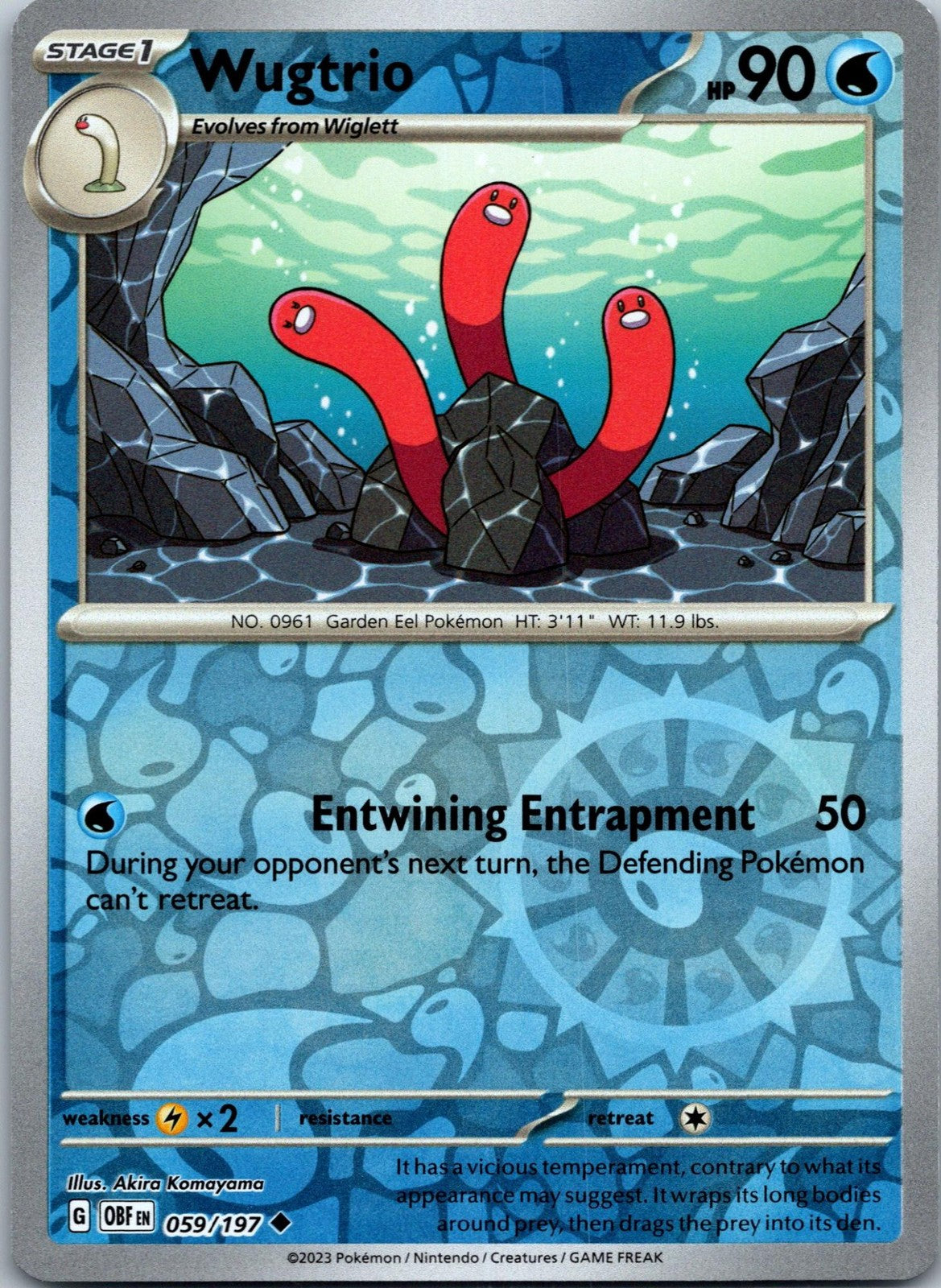 Wugtrio 059/197 Uncommon Obsidian Flames Pokemon Near Mint