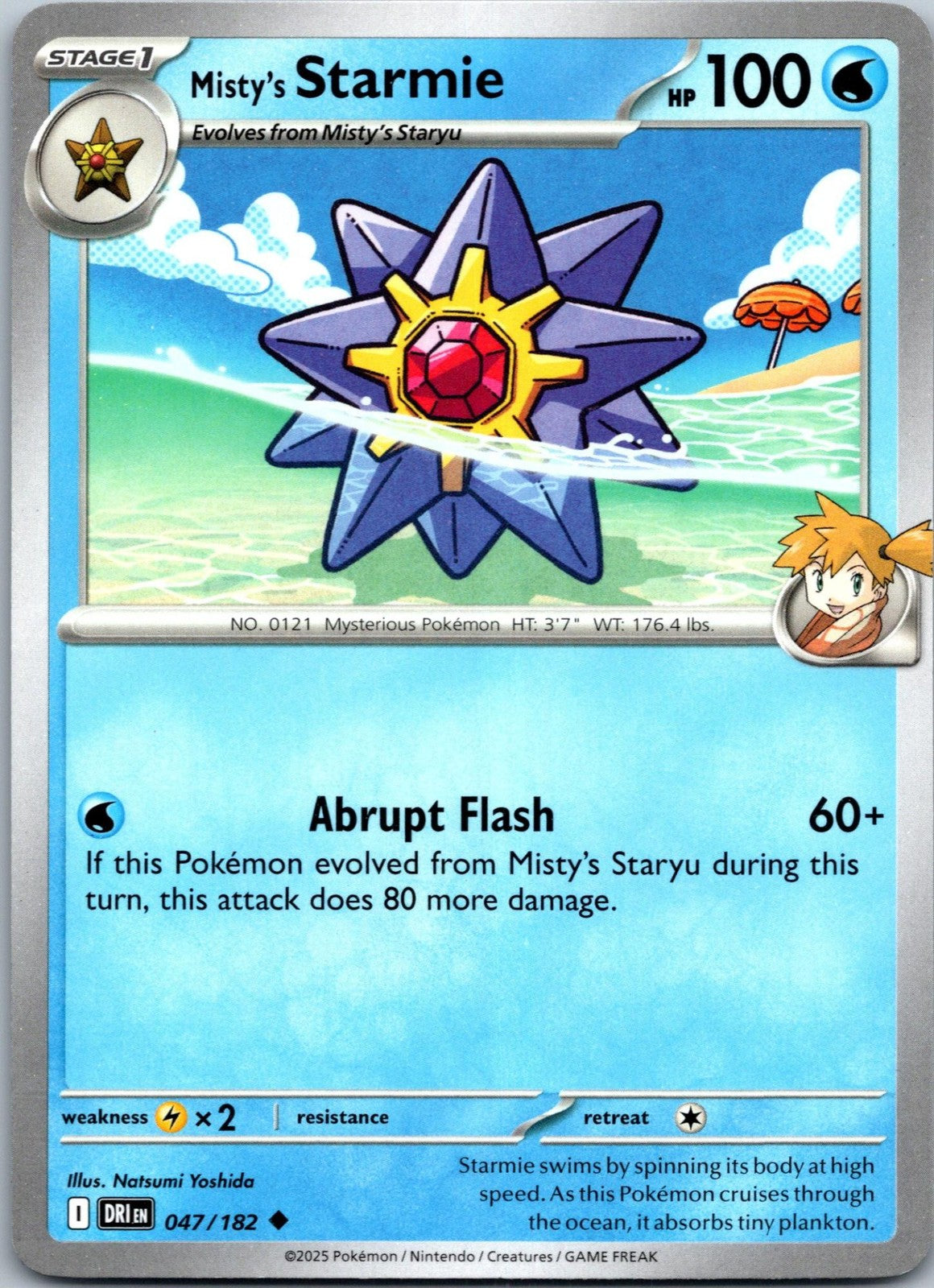 Misty's Starmie 047/182 Uncommon Destined Rivals Pokemon Near Mint