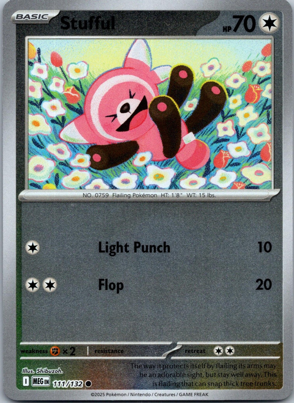 Stufful 111/132 Common Mega Evolution Pokemon Near Mint