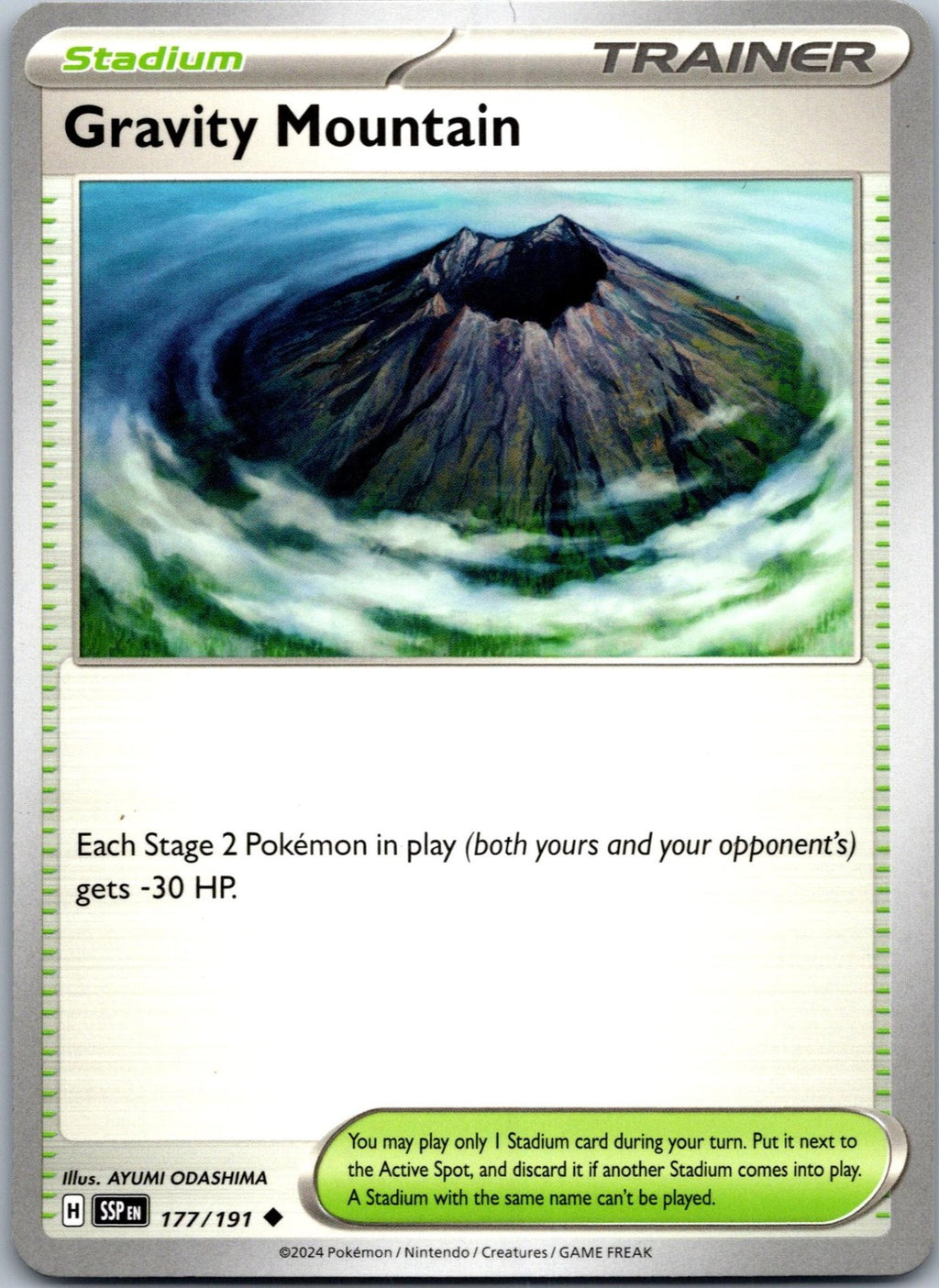 Gravity Mountain 177/191 Uncommon Surging Sparks Pokemon Near Mint