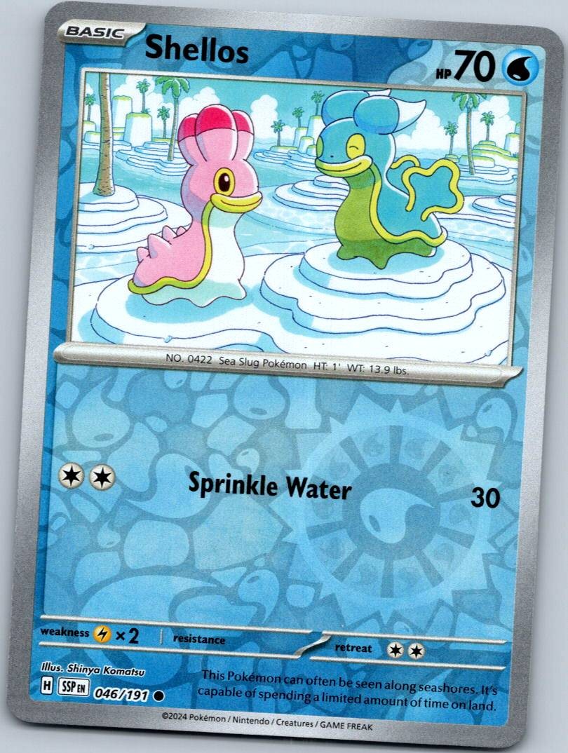 Shellos 046/191 Common Surging Sparks Pokemon Reverse Holo Near Mint